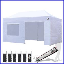 Eurmax USA 10'x20'Ez Pop-up Canopy Tent Commercial Instant Canopy &4 side walls