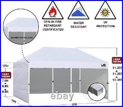 Eurmax USA 10'x20'Ez Pop-up Canopy Tent Commercial Instant Canopy &4 side walls