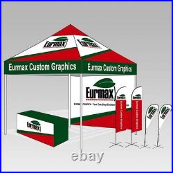 Eurmax USA 10x10 Standard Pop up Canopy Custom Tent + Roller Bag