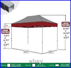 Eurmax USA 8'x12' Pop Up Canopy Tent Commercial Instant Canopies with Roller Bag