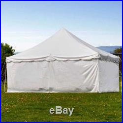 Event Party 20' x 20' Pole Tent 14 Oz Vinyl Canopy 2 Solid 2 Window Side Walls