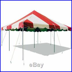 Event Party 20' x 20' Pole Tent Red White 14 Oz Vinyl Canopy Waterproof Shelter