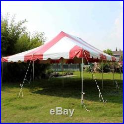 Event Party 20' x 20' Pole Tent Red White 14 Oz Vinyl Canopy Waterproof Shelter