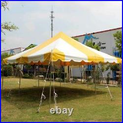 Event Party 20'x20' Pole Tent Yellow White 14 Oz Vinyl Canopy Waterproof Shelter