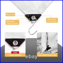 Extreme Heavy Duty Poly Tarp Waterproof Tarpaulin Cover with Grommets 14/18/20 Mil