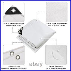 Extreme Heavy Duty Poly Tarp Waterproof Tarpaulin Cover with Grommets 14/18/20 Mil