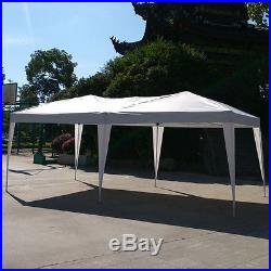 Ez Pop Up Gazebo Wedding Party Tent Folding Coffee Canopy withCarry Bag 10' x 20