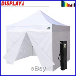 Ez Pop Up Outdoor Canopy 10x10 Easy Party Display Trade Show Tent+4 Side Walls