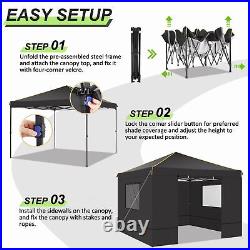Ez Pop up Canopy Tent with Sidewalls, 10x10 Outdoor Gazebo for Parties Shelter&