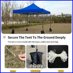 FDW 10 x 10 pop-up tent portable folding with 4 sandbags wind rope blue