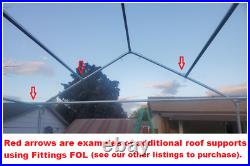 FITTINGS ONLY/ RV & Boat Carport Kit 1-1/2 High or Low Peak Roof 20'x20/30/40+