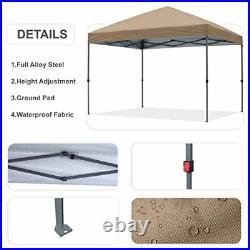 FT Pop Up Canopy Tent Portable Outdoor Instant Shelter 10x10 Khaki