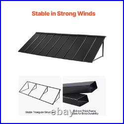 Fixed Metal Awning 104 X 36 In. Durable Steel Frame for Outdoor Protection, Fits