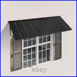 Fixed Metal Awning 104 X 36 In. Durable Steel Frame for Outdoor Protection, Fits