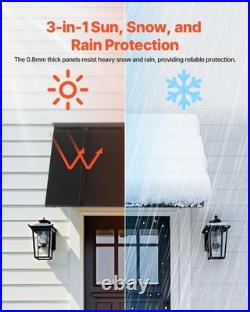 Fixed Metal Awning 44 x 24 in, Window Awning Door Canopy, Stable Triangle Steel