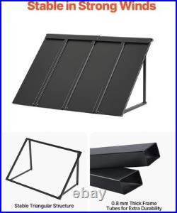 Fixed Metal Awning 44 x 24 in, Window Awning Door Canopy, Stable Triangle Steel