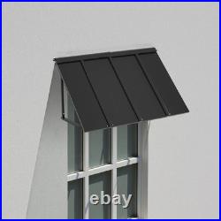 Fixed Metal Awning 44 x 24 in, Window Awning Door Canopy, Stable Triangle Steel