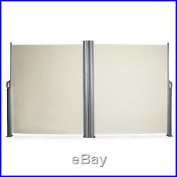 Folding Double Side Awning Retractable UV Screen Divider (19.6 x 5.2ft) Beige