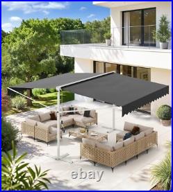 Free Standing Retractable Awning Patio Awning Outdoor Manual Sun Shade Shelter