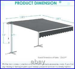 Free Standing Retractable Awning Patio Awning Outdoor Manual Sun Shade Shelter Free Standing Retractable Awning Patio Awning Outdoor Manual Sun Shade Shelter