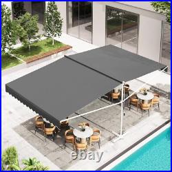 Free Standing Retractable Awning Patio Awning Outdoor Manual Sun Shade Shelter