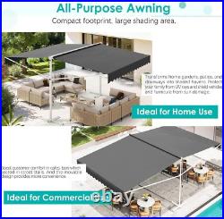 Free Standing Retractable Awning Patio Awning Outdoor Manual Sun Shade Shelter