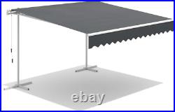 Free Standing Retractable Awning Patio Awning Outdoor Manual Sun Shade Shelter