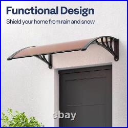 Front Door Canopy Porch Rain Protector Awning Lean-To Roof Shelter 100x100cm USA