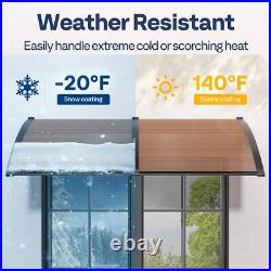 Front Door Canopy Porch Rain Protector Awning Lean-To Roof Shelter 100x100cm USA