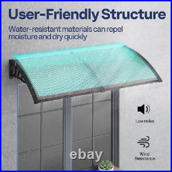 Front Door Canopy Porch Rain Protector Awning Lean-To Roof Shelter 100x100cm USA
