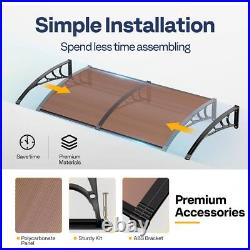 Front Door Canopy Porch Rain Protector Awning Lean-To Roof Shelter 100x100cm USA