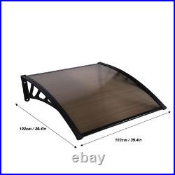 Front Door Canopy Porch Rain Protector Awning Lean-To Roof Shelter 100x100cm USA