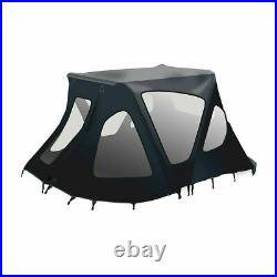 Full Tent Canopy Inflatable Rafting Boats 13.8 ft Snow Wind Sun Protection Black
