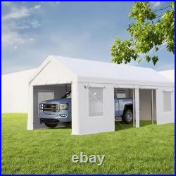 GRAVEE Heavy Duty Carport 13x25ft with Doors Windows Portable Garage for Car