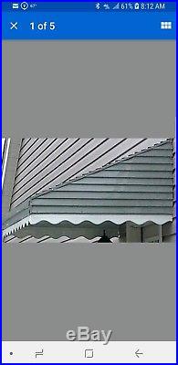GREY 57 w x 36 p x 15 d Aluminum Awning / Door Canopy GREY/White Valance