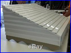 GREY 57 w x 36 p x 15 d Aluminum Awning / Door Canopy GREY/White Valance