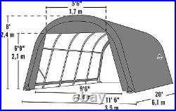 Garage 12 x 20 x 8 ft. Round Standard Grey