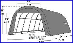 Garage 13 x 24 x 10 ft. Round Standard Green