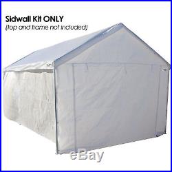 Garage Canopy Side Wall Kit ONLY 10 x 20 Tent Portable White Car Shelter Carport