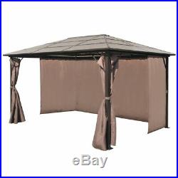Garden Gazebo With Curtain Outdoor Canopy Sunshade shelter Aluminum 13' x 10