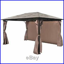 Garden Gazebo With Curtain Outdoor Canopy Sunshade shelter Aluminum 13' x 10