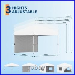 Garvee 10x10 Pop Up Canopy Tent Removable Sidewall UPF 50