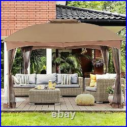 Gazebo 10x10ft Canopy Tent with Netting Outdoor Sun Shade UV-Block Patio Awning