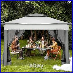 Gazebo 11 x 11 FT Metal Pop Up Canopy Tent Patio BBQ Wedding Outdoor Camping -US