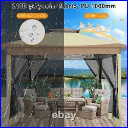 Gazebo 12x12FT Pop Up Canopy with Mosquito Net Outdoor Gazebo for Patios 2Tiered