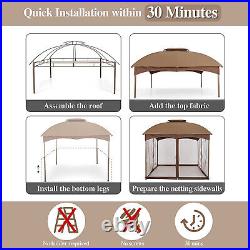 Gazebo Canopy 10x10 Outdoor Canopy Tent Shelter with Netting for Patio Party