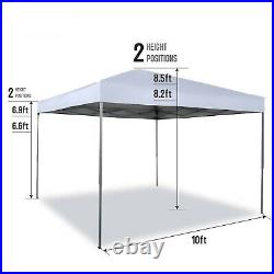 Gazebo Canopy 10x10 Pop Up Tent Sun Shade UV-Block Portable Outdoor Awning White