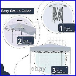 Gazebo Canopy 10x10 Pop Up Tent Sun Shade UV-Block Portable Outdoor Awning White
