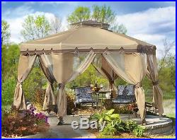 Gazebo Canopy Tent Outdoor Cover Pop Up Shelter Yard Bug Netting Shade 12 x 12