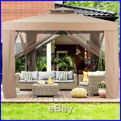 Gazebo Patio Canopy Hard Top Outdoor Event With Double Netting Tent Shelter Garden
